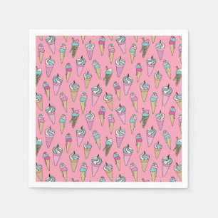 Cute Ice Cream Cone kids pattern Napkin