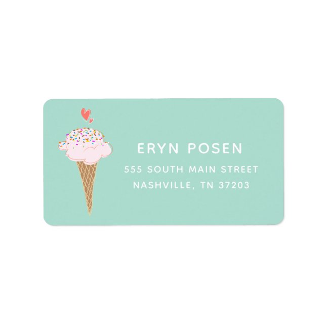 Cute Ice Cream Cone Label (Front)