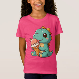 Cute ice cream eating dino T-Shirt