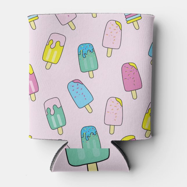 Cute ice cream: fruit pattern. can cooler (Front)