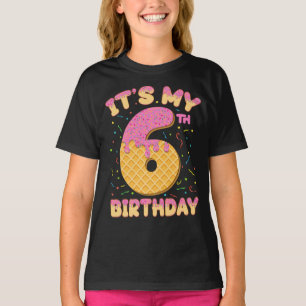 Cute Ice Cream It's my 6th Birthday 6 years Girl T-Shirt