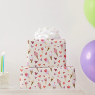 Cute Ice Cream Party Retro-Inspired Original Art Wrapping Paper