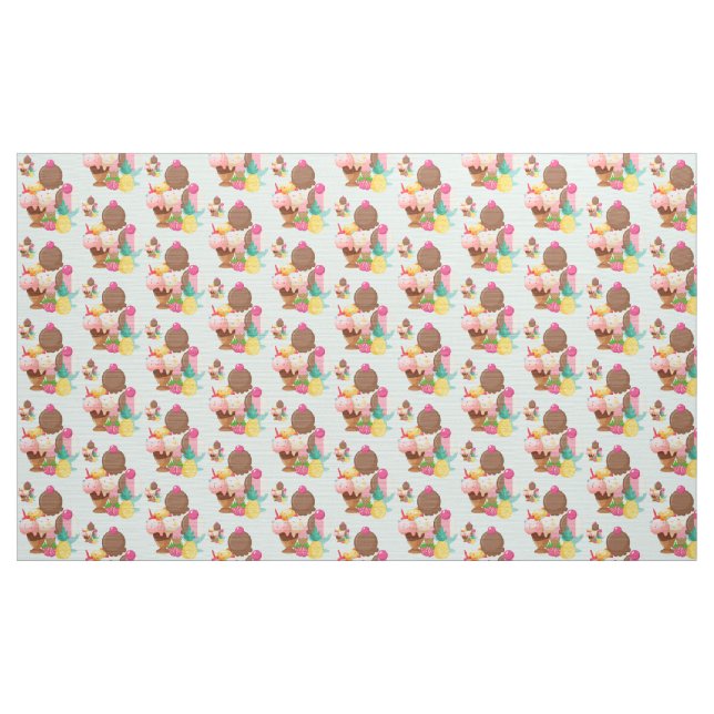 Cute Ice Cream Pattern Fabric (Yard)