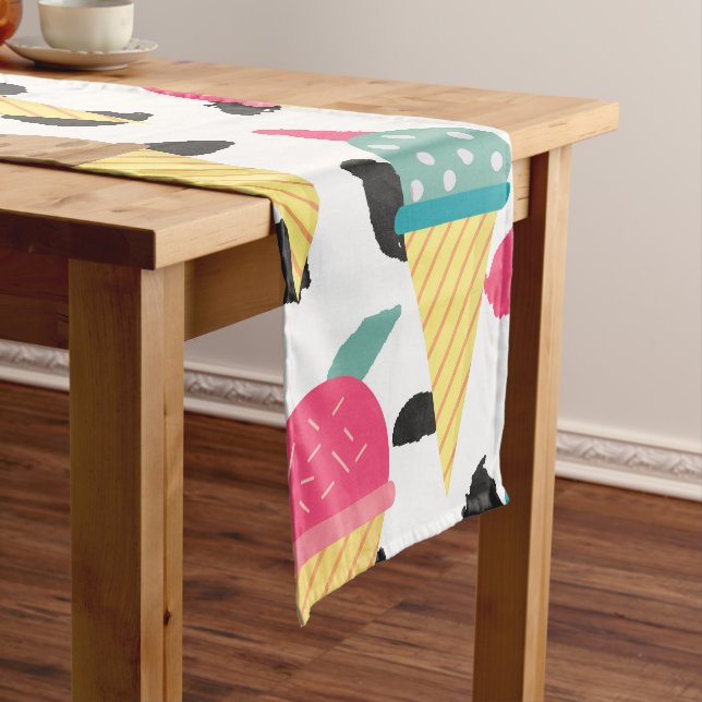 Cute Ice Cream Pattern Short Table Runner (In Situ)