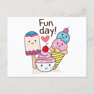 Cute ice cream postcard