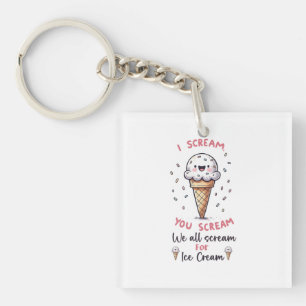 Cute Ice Cream Pun Key Ring