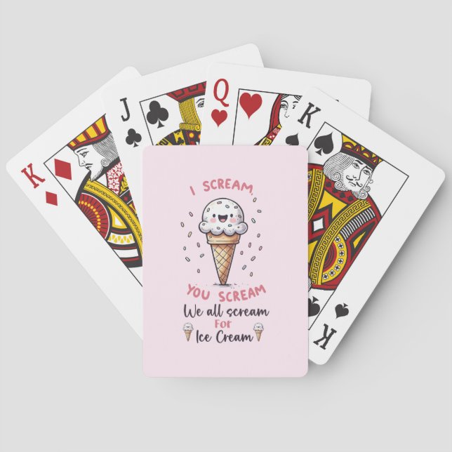 Cute Ice Cream Pun  Playing Cards (Back)