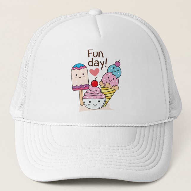 Cute ice cream trucker hat (Front)
