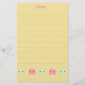 Cute Ice Creams Orange Stationery