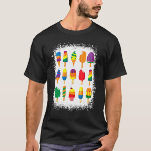 Cute Ice Creams Rainbow Flag Gay Lesbian Pride Mon T-Shirt