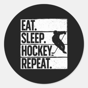 Cute Ice Hockey For Men Women Hockey Lover Goalie Classic Round Sticker