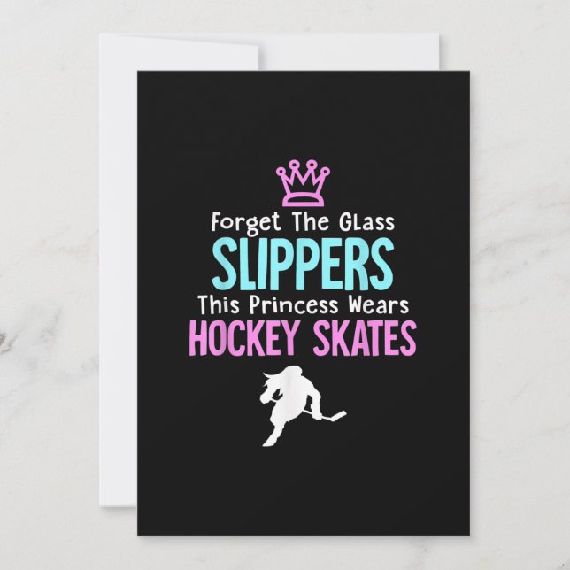 Cute Ice Hockey Girls Gift Women Quote Invitation (Front)