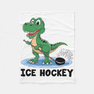 Cute Ice Hockey Player Sports Play Game Fleece Blanket