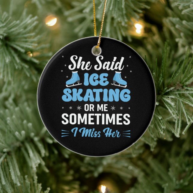 Cute Ice Rink Synchronised is Calling Ceramic Tree Decoration (Tree)