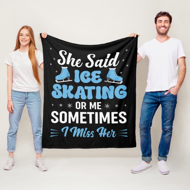 Cute Ice Rink Synchronised is Calling Fleece Blanket (In Situ)