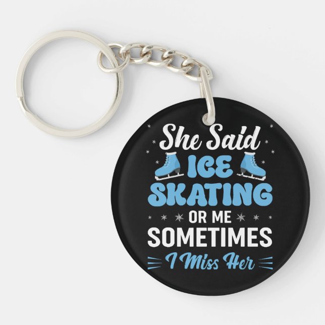 Cute Ice Rink Synchronised is Calling Key Ring (Front)