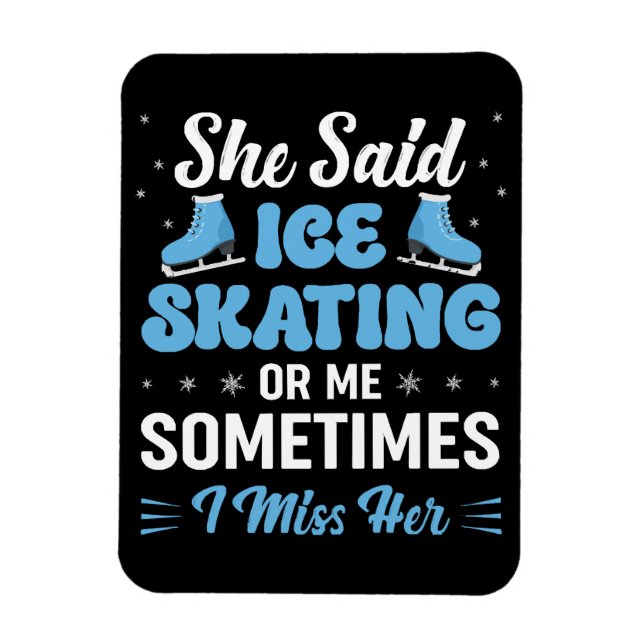 Cute Ice Rink Synchronised is Calling Magnet (Vertical)