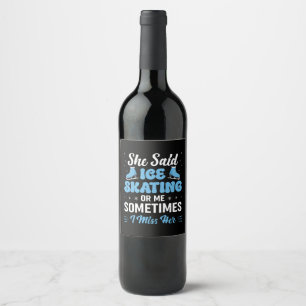 Cute Ice Rink Synchronised is Calling Wine Label