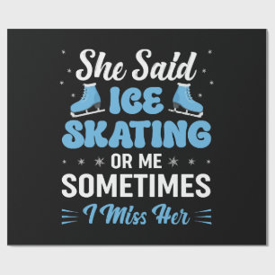 Cute Ice Rink Synchronised is Calling Wrapping Paper