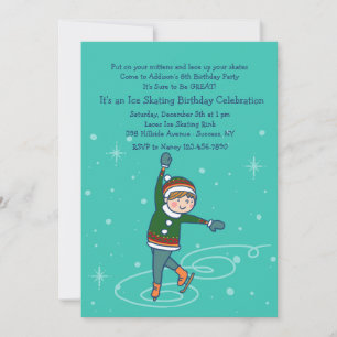 Cute Ice Skater Invitation