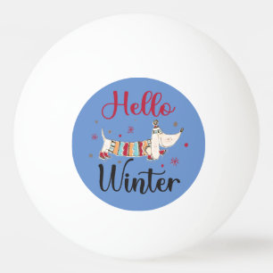 Cute ice skating dog ping pong ball