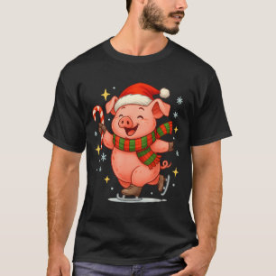 Cute Ice Skating G Funny Santa Christmas Holiday T-Shirt
