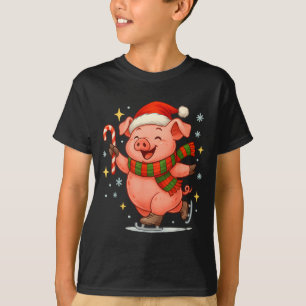 Cute Ice Skating G Funny Santa Christmas Holiday  T-Shirt