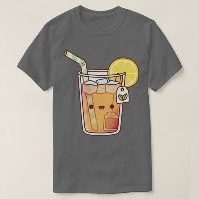 Cute Iced Lemon Tea Drink T-Shirt (Design Front)