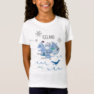 Cute Iceland travel map T-Shirt