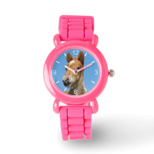 Cute Icelandic Horse Foal Pony Head  - dial-plate Watch