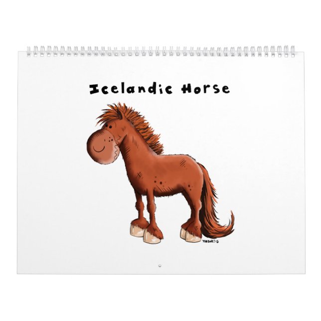 Cute Icelandic Horse - Horses - Cartoon - Gift Calendar (Cover)