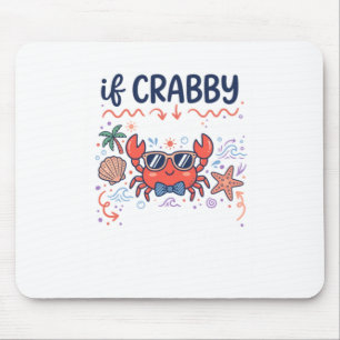 Cute If Crabby Beach Crab With Sungles And Bow Tie Mouse Pad