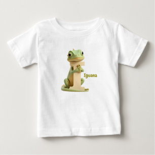 Cute Iguana Letter I Kids T-Shirt   Animal Alphabe