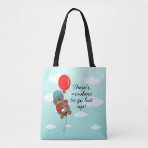 Cute Illustrated Bird &  Inspirational Quote Tote Bag