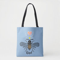 Cute Illustrated Bumble Bee Kind Black Gold Blue
