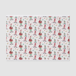Cute Illustrated Christmas Elf Tissue Paper