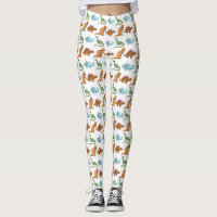 Cute Illustrated Dinosaurs Over White Pattern
