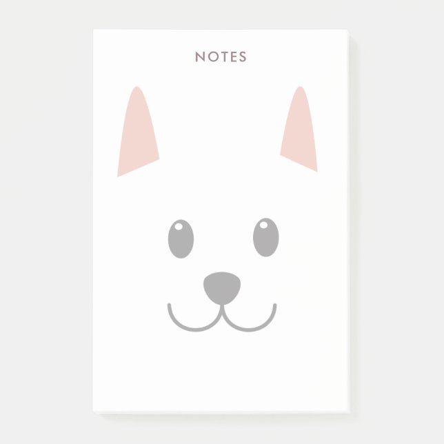 Cute Illustrated Dog Post-it Notes (Front)