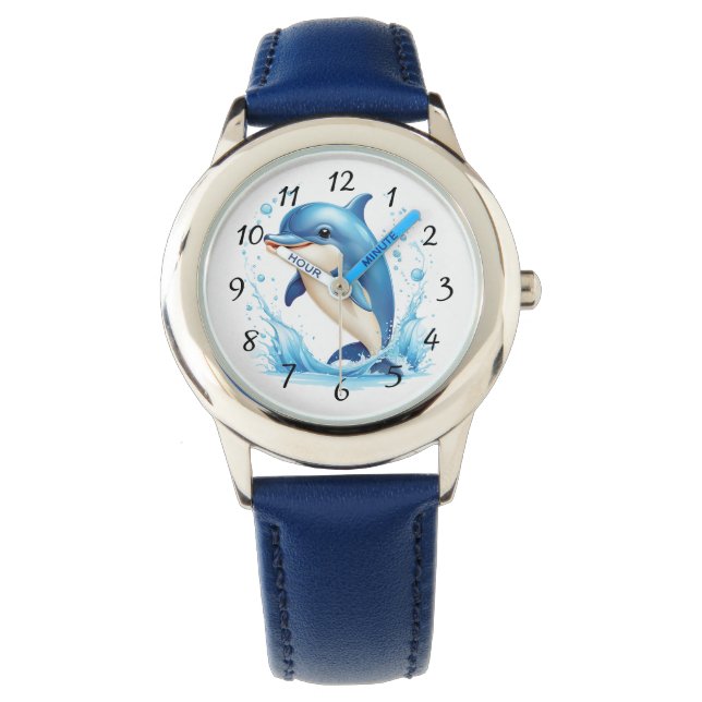 Cute Illustrated Dolphin Watch (Front)