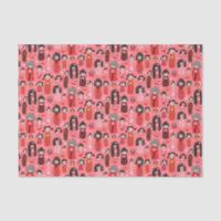 Cute Illustrated Japanese Kokeshi Pink