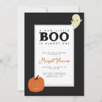 Cute, illustrated Little Boo ghost & pumpkin Baby