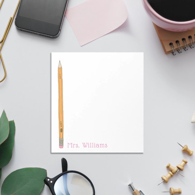 Cute illustrated Pencil Teacher Notepad (Creator Uploaded)