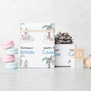 Cute Illustrated Pirate Party Wrapping Paper