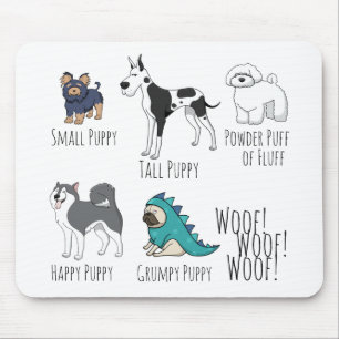 Cute Illustrated Puppy Dogs Poem Mouse Pad