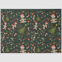 Cute Illustrated Retro Christmas Dark Green