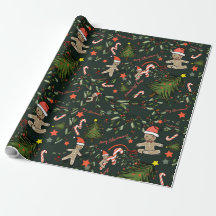 Cute Illustrated Retro Christmas Dark Green