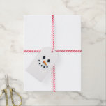 Cute Illustrated Snowman Face Christmas Gift Tags<br><div class="desc">Hand drawn snowman face on custom gift tag; edit the backer colour and all of the text. Original illustration by Becky Nimoy.</div>