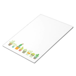 Cute Illustrated Succulent Garden Border Notepad