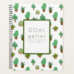 Cute Illustrated Succulents and Cactus Planner<br><div class="desc">Simple but cute planner with a title "GOAL getter" for succulent and cactus lovers. Personalise it with your name. Perfect as a gift this Christmas and new year for your colleagues,  friends,  and boss who are addicted to planning their day to day activities.</div>