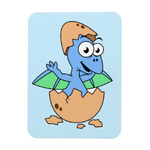 Cute Illustration Of A Baby Pterodactyl Hatching. Magnet